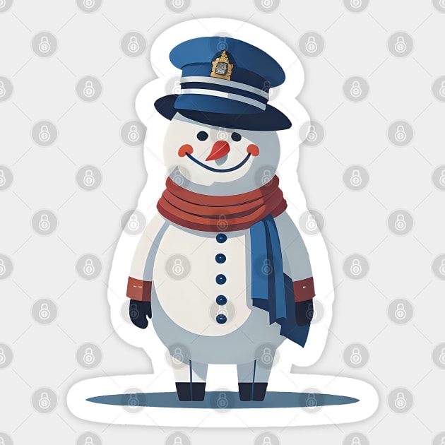 Police snowman Sticker by Virshan